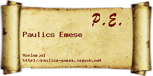 Paulics Emese névjegykártya